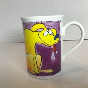 VTG Duchess Fine Bine China Whimsical Scratching Dog Mug